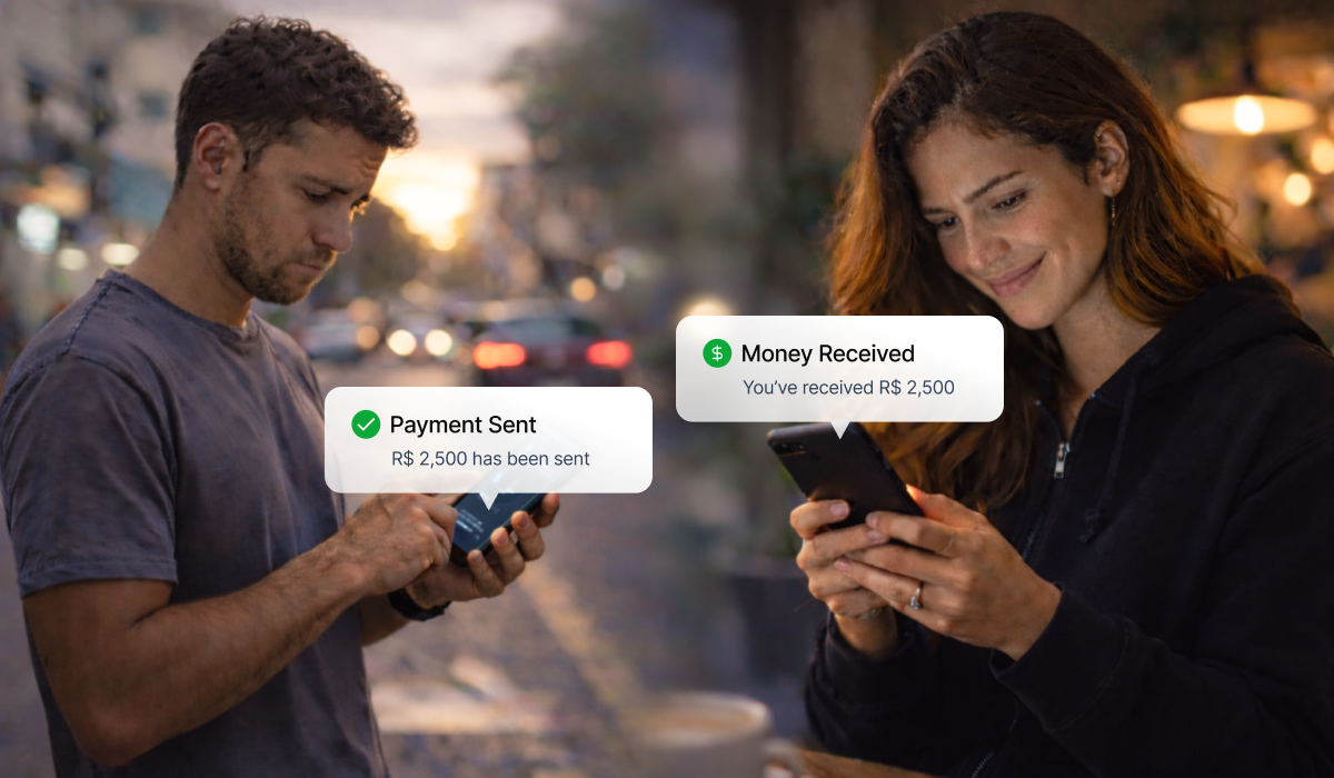 Female fraudster scamming money through instant payments system from man