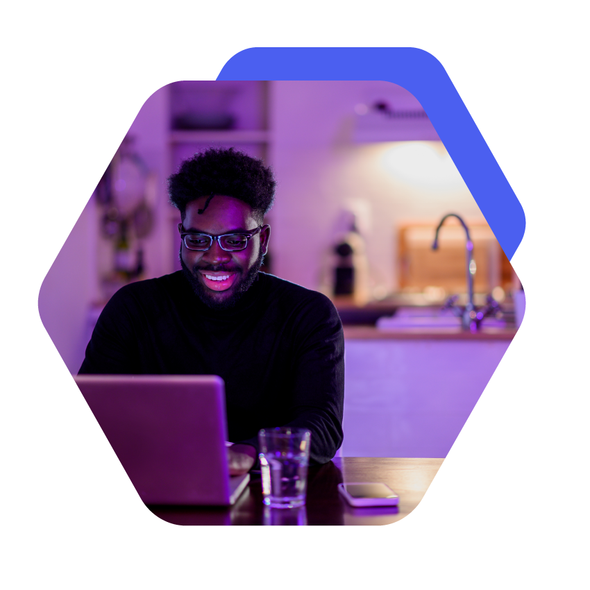 Man working from home on his laptop